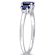 Blue Sapphire and Diamond 10K White Gold Ring 1.02ctw