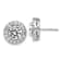 Rhodium Over 14K White Gold Round Halo G H I True Light Moissanite Earrings