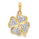 14K Yellow Gold with White Rhodium Polished and Diamond-Cut 4-Leaf
Clover Pendant