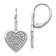 Rhodium Over 14k White Gold Diamond Fancy Heart Dangle Earrings