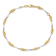14K Two-tone Polished Fancy Link Anklet