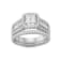 Lab Created White Sapphire Sterling Silver Bridal Ring Set 1.27ctw