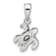 Rhodium Over Sterling Silver Antiqued Crystal Jan Birthstone Turtle Pendant
