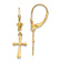 14k Yellow Gold Polished Cross Dangle Earrings