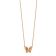 14K Yellow Gold Polished Diamond-cut with Pink Enamel Butterfly Necklace