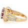 Amethyst Round And White Zircon Ring In 18K Gold Over Sterling Silver 4.29ctw