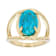 Turquoise Oval Solitaire Ring In 18K Gold Over Sterling Silver 14x10mm