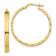 14k Yellow Gold Diamond-Cut Edge 1 1/4" Large Polished Hoop Earrings