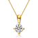 CZ Solitaire Pendant In 14K Gold Over Sterling Silver