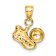 14k Yellow Gold Textured Soccer Ball with Shoe Charm