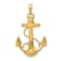 10K Yellow Gold Textured Anchor with Rope Pendant