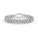 Clear Cubic Zirconia, Rhodium Plated over Brass Three Row Bracelet