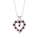 0.98ctw Ruby and Diamond Heart Shaped Pendant 14k  White Gold