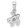 Rhodium Over Sterling Silver Antiqued Crystal May Birthstone Turtle Pendant