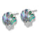 Rhodium Over Sterling Silver Polished Abalone Shell Post Earrings