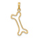 14k Yellow Gold Cut-Out Polished Dog Bone Charm