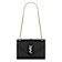 Yves Saint Laurent Envelope Medium in Quilted Grain de Poudre Embossed
Black Leather- Brass Accents