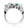 Emerald Color CZ Panther Bypass Ring In White Rhodium Over Brass