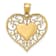 14k Yellow Gold Polished Filigree Heart Pendant