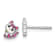 Rhodium Over Sterling Silver Enamel Kitty Children's Post Earring