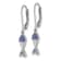 Rhodium Over Sterling Silver Blue Crystal Bonefish Dangle Earrings