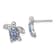 Rhodium Over Sterling Silver Polished Crystal Turtle Post Earrings
