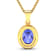 Tanzanite and White Diamond 14K Yellow Gold  Pendant with 18 inch Cable
Chain 1.60ctw