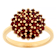 Garnet Cluster Ring In 18K Gold Over Sterling Silver 1.10ctw