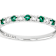 Lab-Created Emerald And Diamond Band Ring In Sterling Silver