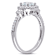Aquamarine and Diamond 10K White Gold Halo Ring 0.69ctw