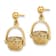 14K Yellow Gold 3D Textured Moveable Nantucket Basket Dangle Earrings