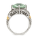 Sterling Silver with 14K Accent Antiqued Prasiolite Cushion Ring