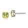Rhodium Over Sterling Silver with 14k Accent Peridot Square Stud Earrings