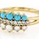 Sleeping Beauty Turquoise And Pearl Ring In 18K Gold Over Sterling Silver
