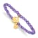 Yellow Stainless Steel Polished Heart Light Purple Jade Stretch Bracelet