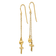 14k Yellow Gold Ropa Chain Puffed Heart and Diamond-Cut Cross Dangle Earrings