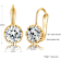 CZ Solitaire Drop Earrings In 14K Gold Over Brass