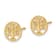 14k Yellow Gold 10mm Round Tree Stud Earrings