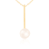 14k Yellow Gold 8mm Cultured Freshwater pearl Pendant, 18" Chain Included