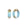 14K Yellow Gold Over Sterling Silver Mini Gold Leaf Acrylic Hoops in Ice Blue