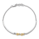 14k Yellow Gold and 14k White Gold Polished Diamond Circles Bar Bracelet
