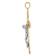 14k Yellow Gold and 14k White Gold Satin Textured Inri Crucifix Pendant