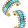 Katherine Gold Tone Rhinestone Baguette Aqua Hoop Earrings