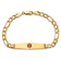 14k Yellow Gold Medical Soft Diamond Shape Red Enamel Figaro Link ID Bracelet