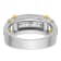 14K Yellow and White Gold Men's Polished Grooved Cut-Out 5-Stone Diamond Ring
