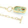 Bi-Color Turquoise Rectangular Cushion Paperclip Pendant Necklace In 18K
Gold Over Sterling Silver