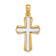 14K Two-tone Gold  Polished Cross Charm