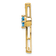 14k Yellow Gold Blue Topaz and Diamond Cross Chain Slide Pendant