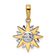 14k Two-tone Gold Diamond-Cut Sun Pendant