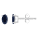 5x3mm Oval Sapphire 14k White Gold Stud Earrings